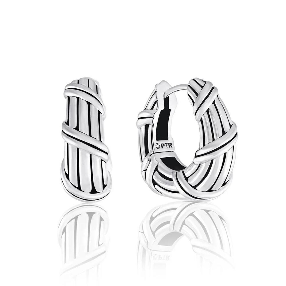 Peter Thomas Roth Huggie Hoop Earrings in Sterling Silver - Picture 1 of 4